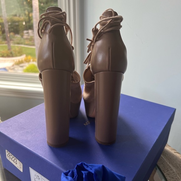 Tan Aquazzura Firenze Platform Sandals - Jac Plateau LIKE NEW - Picture 4 of 6